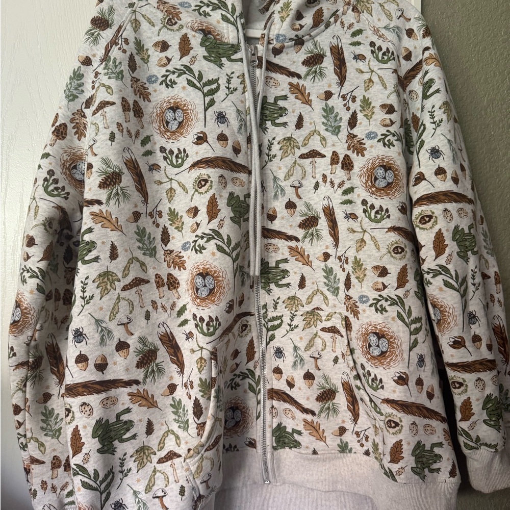 Nature Print Zip-Up Hoodie | SM wardrobe Size XL